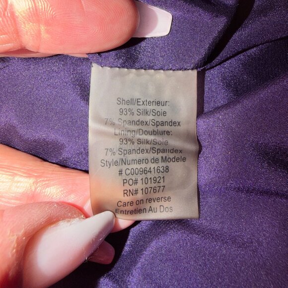 Alice & Olivia Purple Sleeveless Draped Wrap Dress With Cross Back Detail Size 4 - Picture 8 of 8